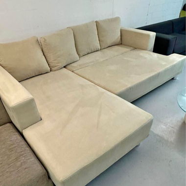 Beige Ecksofa L sofa 