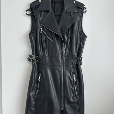 Zara Kleid in Lederotpik