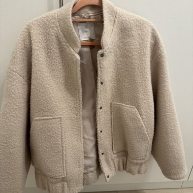 Bomber beige teddy