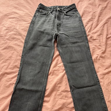 WEEKDAY black straight leg jeans
