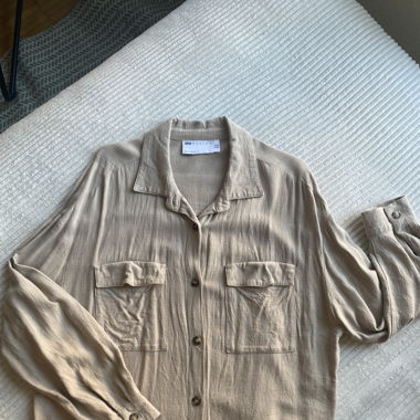 Oversized Leinenbluse Sandbeige Beige ASOS Design
