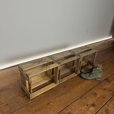 Schuhregal/ Holzkisten