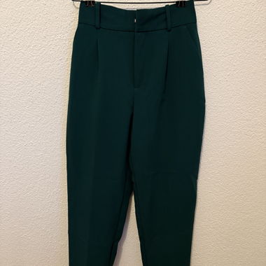 Pantalon habillé vert ajusté ZARA XS