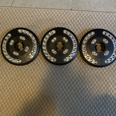 3 anelli luminosi LED rotondi neri
