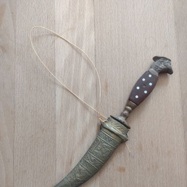 Vintage Decorative Dagger Ornate and Wolf Handle
