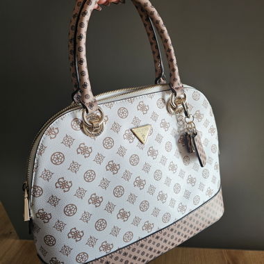 Borsa a mano Guess Cessily Logo White Multi