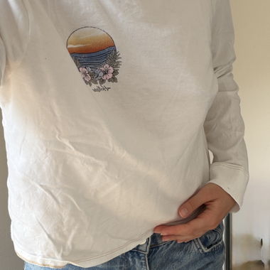 Maglietta Hollister a maniche lunghe bianca