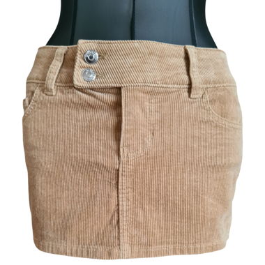 Tan corduroy mini/micro skirt    