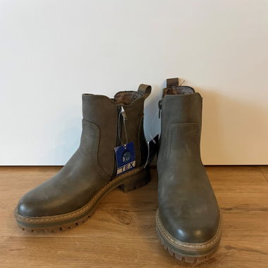 Stiefel/Stiefelette, braun/grün, 36