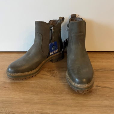 Stiefel/Stiefelette, braun/grün, 36