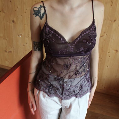 purple sheer top