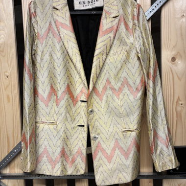 Blazer in seta atelier Silk con motivo