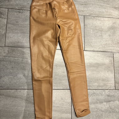 Leggings en cuir brun