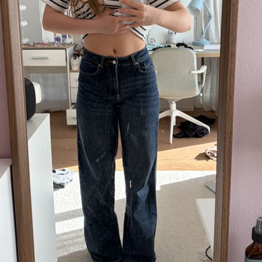 Blaue Wide-Leg Jeans