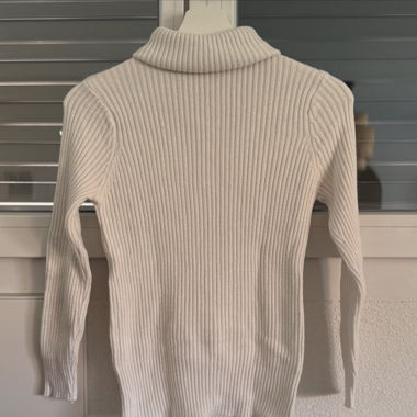 Pull col roulé blanc 