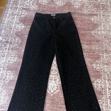 Jeans noirs en cristal