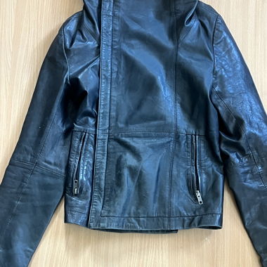 Asymmetrical leather jacket