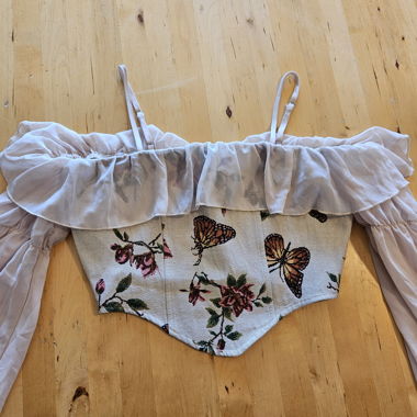 Ruffled corset crop top