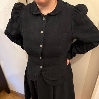 Giacca Son de Flor Elizabeth Nera Lino Taglia L