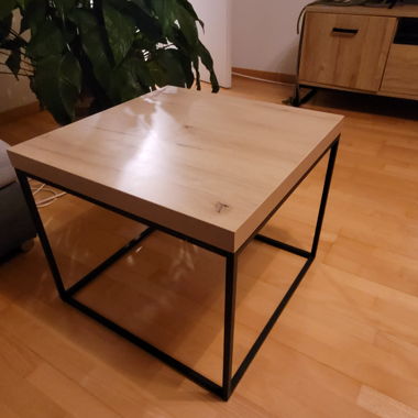 Wood-look square coffee table