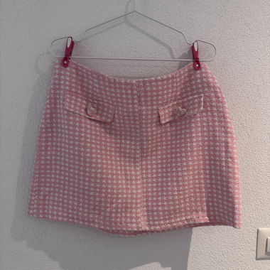 Gonna mini in tweed rosa