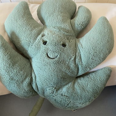 Green Plush Leaf Cushion