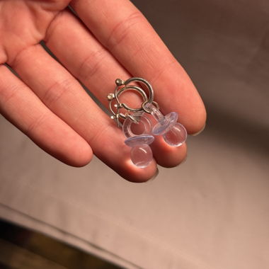 funky light blue pacifier earrings