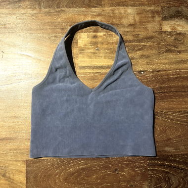 Top crop halter blu