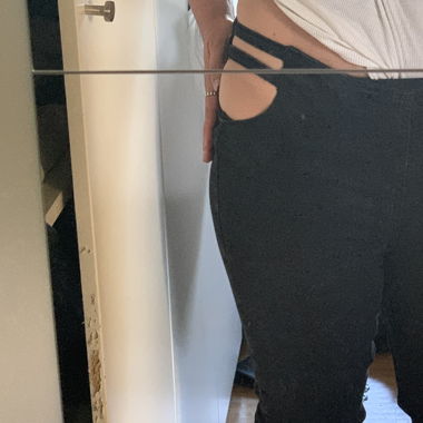 Black low-rise bikini 2000s jeans
