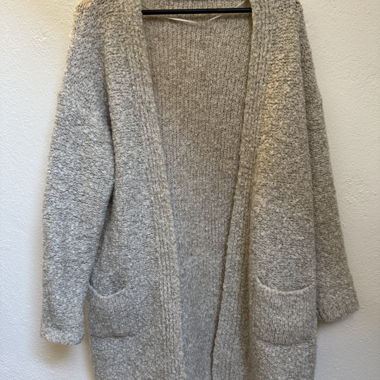 Beige Teddy Knit Cardigan