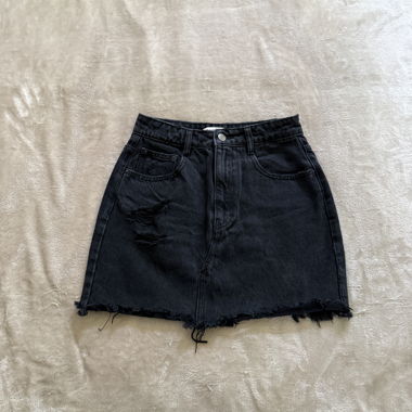 Gonna mini jeans nera Pull&Bear