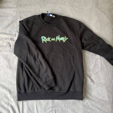 Felpa nera Rick and Morty stampata