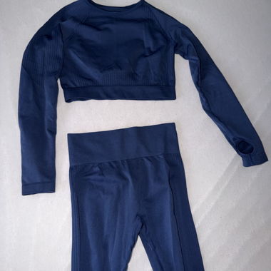 Dark Balues Sports Set with Long-Sleeve Top