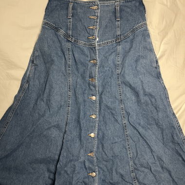 Long maxi jeans skirt