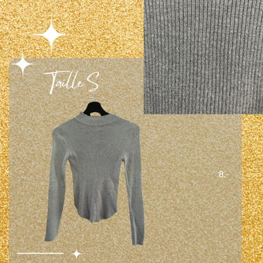 Pull côtelé gris élégant 