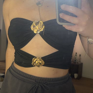Black Bandeau Top Size S