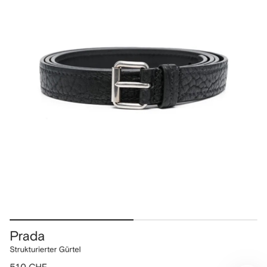 Cintura lunga Prada in pelle nera