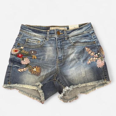 Floral Denim Shorts 