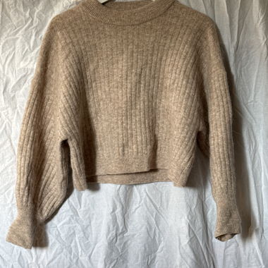 Beige ribbed sweater