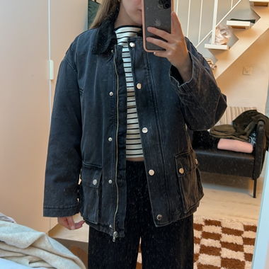 Black Jacket with Washed Pockets