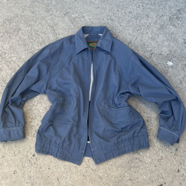 Veste vintage légère bleue à fermeture éclair