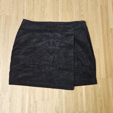 Black Corduroy Wrap Skirt