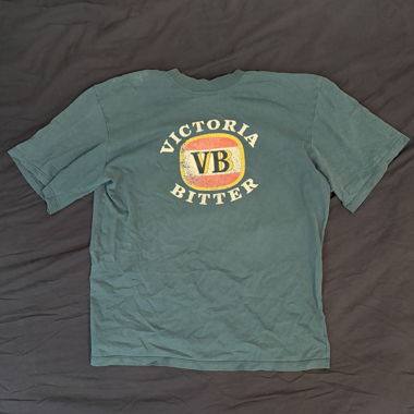 T-shirt vintage Victoria Bitter Beer verde L