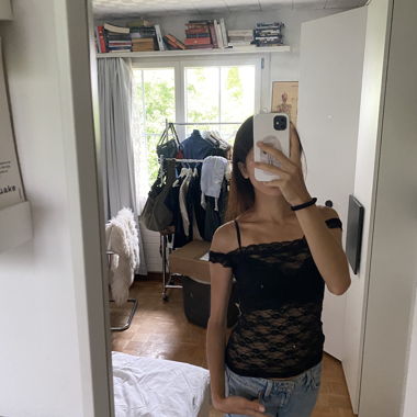 black lace top