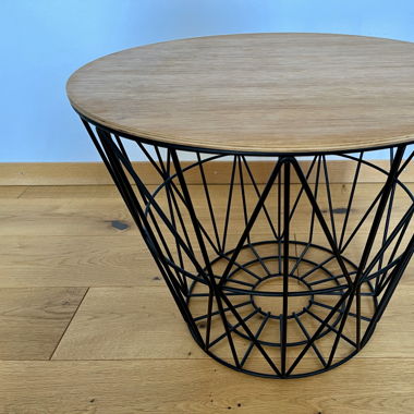 ferm Living Drahtkorb mit Deckel aus Eiche
