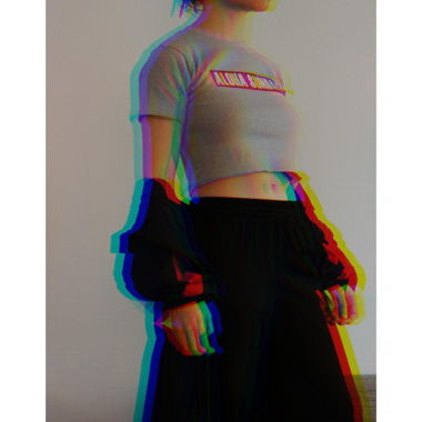 Crop Top mit Schriftzug
