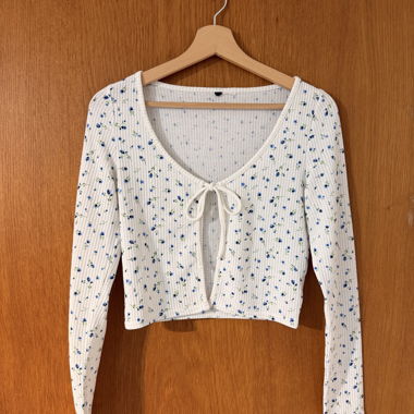 Cardigan cropped floreale