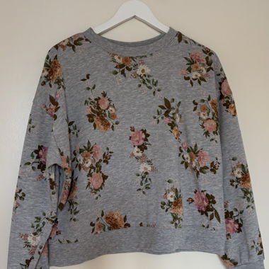 Maglione a fiori grigio XL