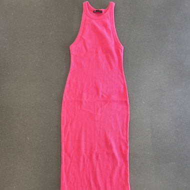 Vestito aderente rosa fluo ZARA
