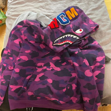Felpa con cappuccio Bape Shark lilla XL